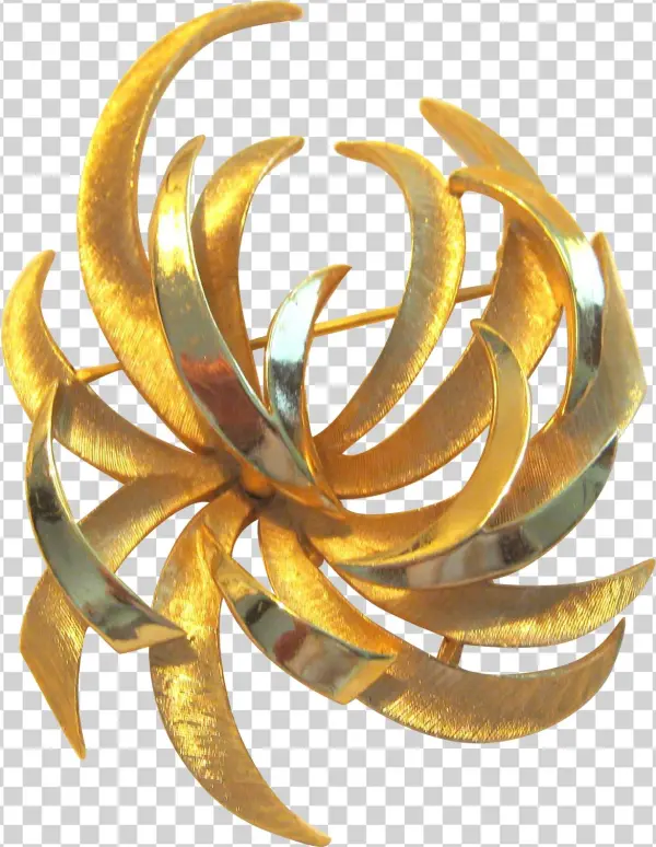 Vintage Gold Tone Trifari Fireworks Pin Brooch - Brass