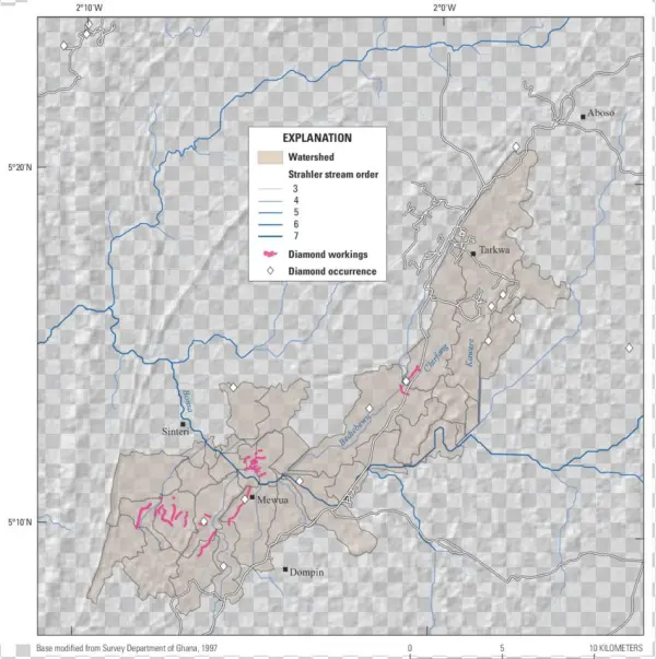 Calculated Diamondiferous Subbasins Of The Bonsa Diamond - Atlas