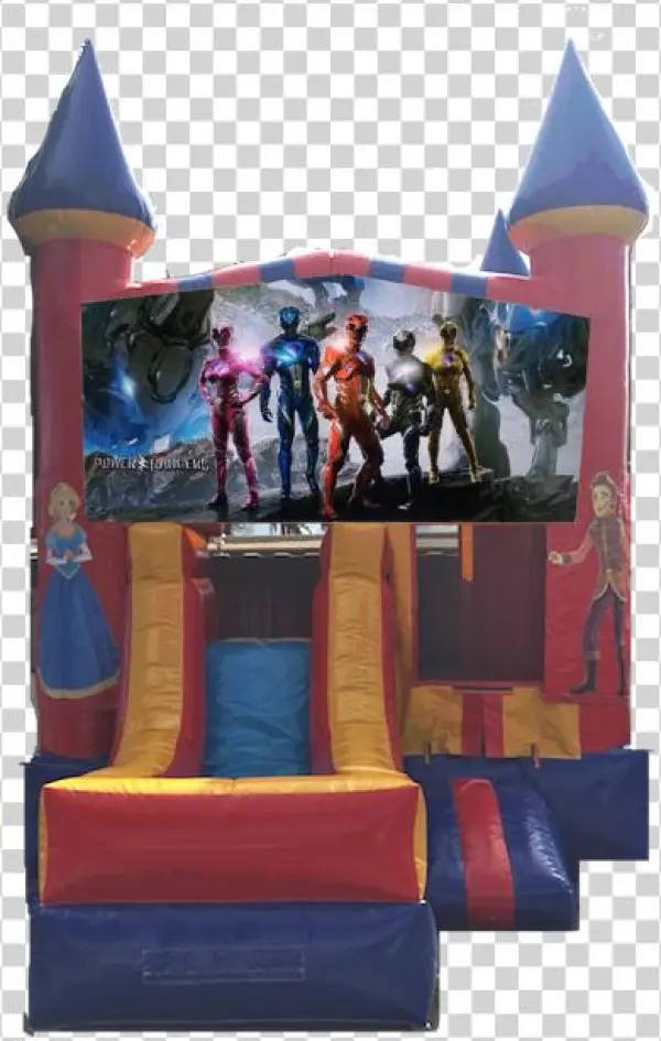 Combo Castle Front Slide Power Rangers $150 - Portable Network Graphics