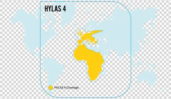 Hylas 4 Was Launched By An Ariane 5 Rocket On 5 April - World Map