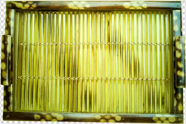 Nifty Bamboo Scale Tray In Yellow And Brown - Gate