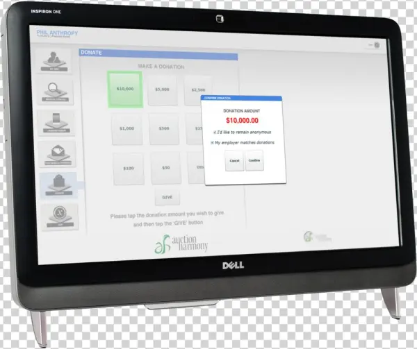Technology Auction Touch Screen Kiosk Place Donation - Led-backlit Lcd Display