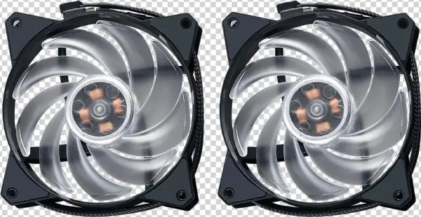 The Fins And Out Of The Case, The Dual Mf120r Rgb Fans - Cooler Master