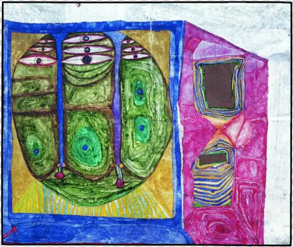 Watercolour On Wrapping Paper With Irregular Border, - Modern Art