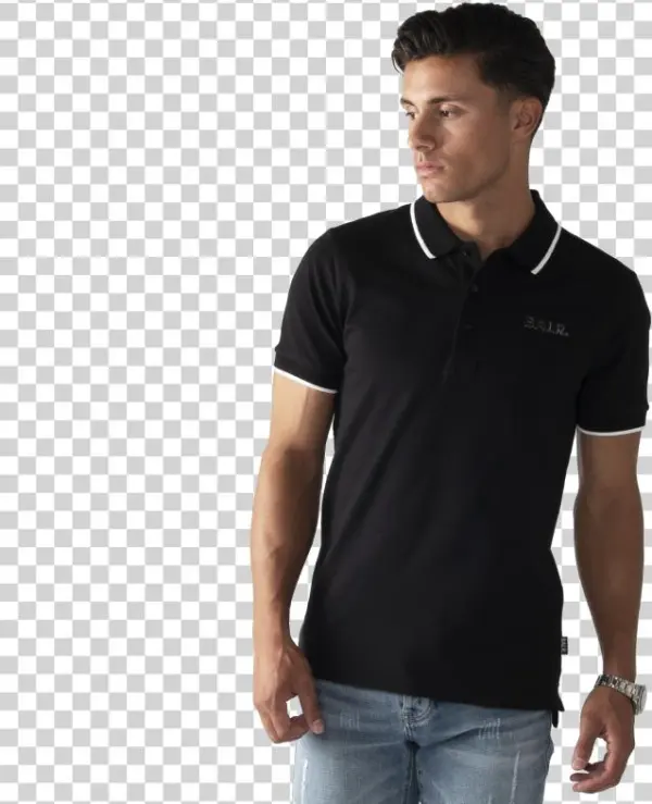 Brand Metal Logo Polo Shirt Black Lifestyle - Polo Shirt