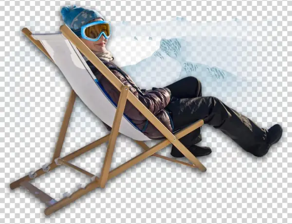 Girl Relax And Enjoy Snow - Transat Soleil Montagne