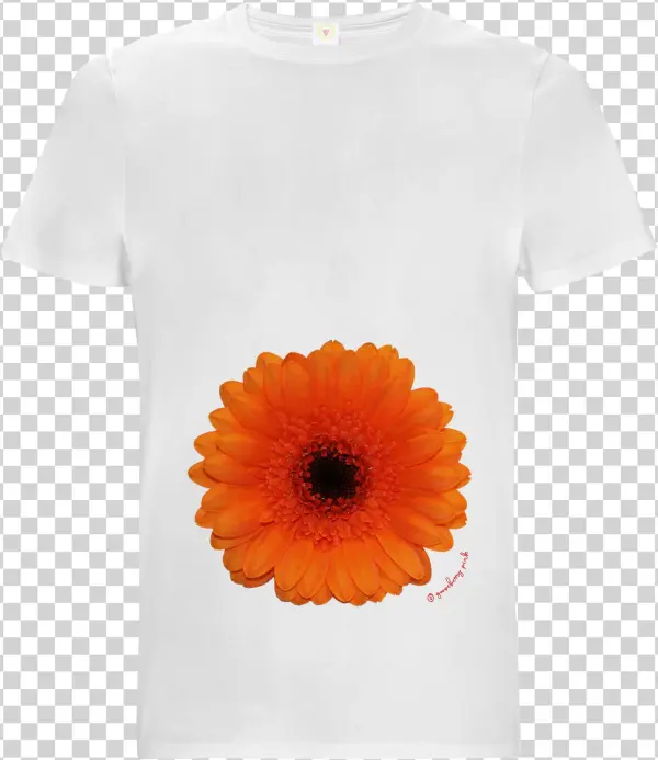 Gooseberry Pink Orange Gerbera Relaxed Fit Top In White - English Marigold