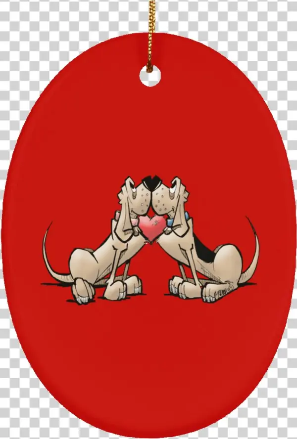 Hound Love Ceramic Oval Ornament - Earrings