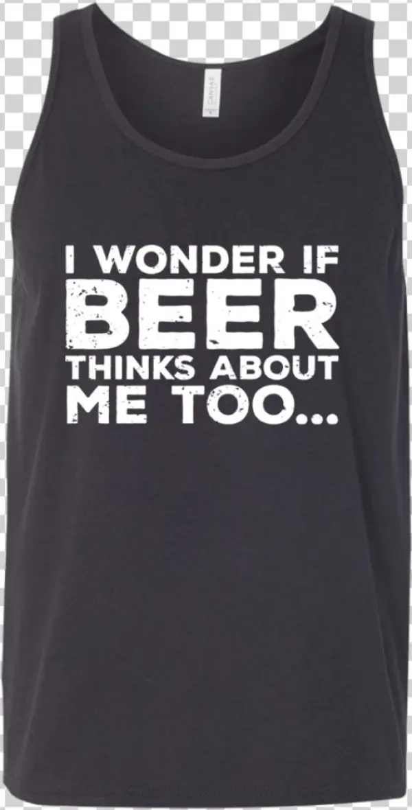 I Wonder If Beer Thinks About Me Too Tank Top T-shirts - Active Tank
