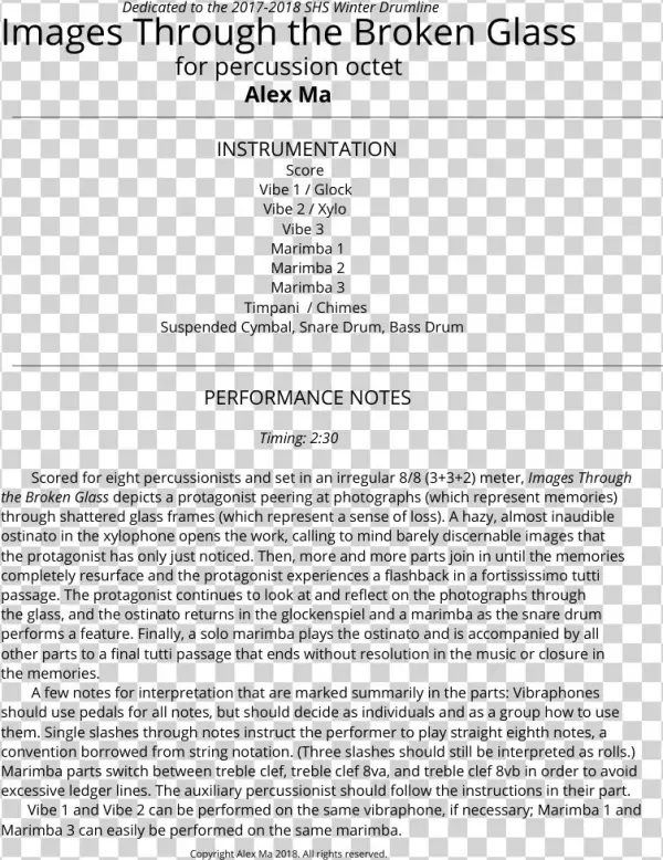 Images Through The Broken Glass For Percussion Octet - Document