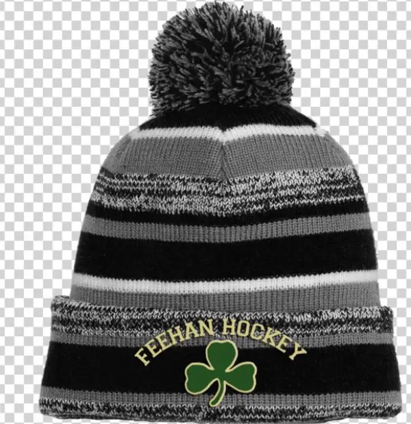 Bishop Feehan Hockey Sideline Pom Pom Beanie - Knit Cap