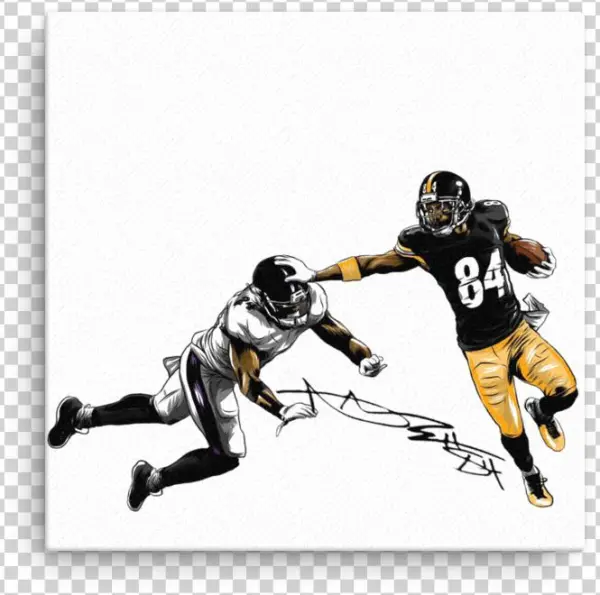 Boomin Past Defense Antonio Brown Steelers Canvas - Player
