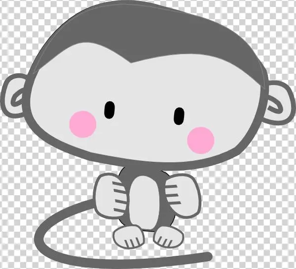 Cheeks Cliparts - Monkey With Pink Cheeks