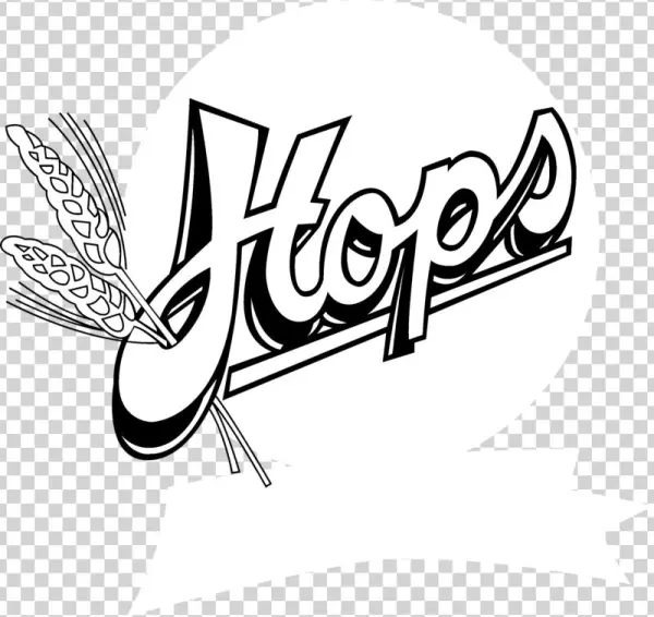 Hops Logo Black And White - Brewery