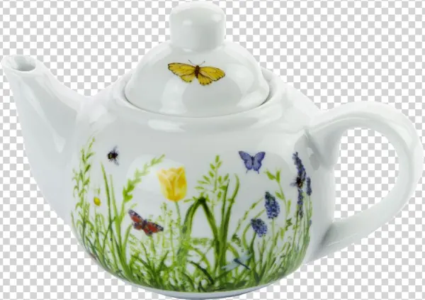Picture Of Teapot Flowers And Butterflies Collection - Tisaniera Png