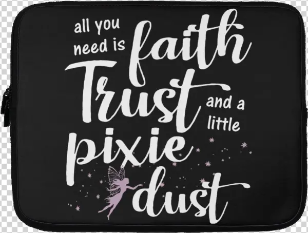 Pixie Dust Fairy Laptop Sleeve - Calligraphy