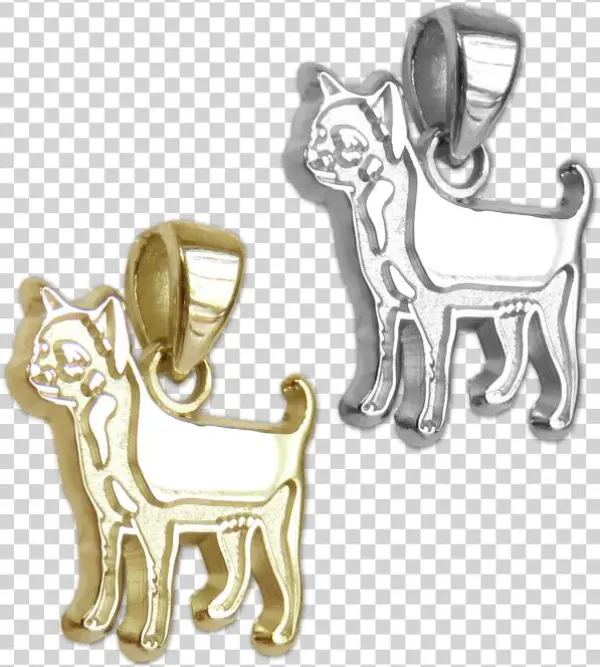 Smooth Chihuahua Charm Or Pendant In Sterling Silver - Cartoon