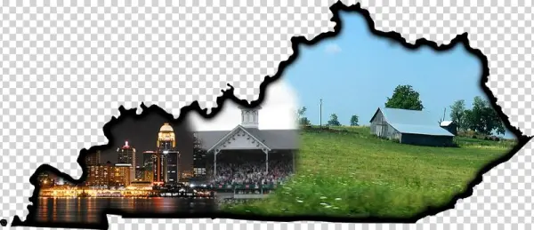 Ky With Hp Background - Clarksville View Of Louisville Skyline